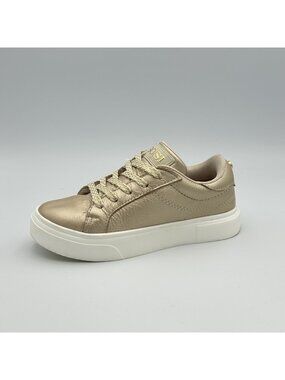BOSI Gianna-D Girls Size 11.5 Gold Metallic Platform Lace-Up Sneakers